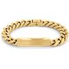 Tommy Hilfiger Jewelry Braccialetto a Catena da Uomo in Oro Giallo con una Placca Incisa - 2790346