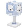 Dalber Lampada da tavolo o comodino per bambini Baby Jungle blu Giungla Orso Leone Tigre Coniglio