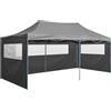 vidaXL AX Gazebo Pieghevole 2.91x5.8x3.15m Tendone Pop Up 600D Barbecue Telaio 0k 48867