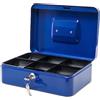 MAUL cassetta portavalori in acciaio 25x18x9 cm | Cassetta portavalori con serratura | Cassetta con chiave | Ideale come cassaforte piccola, cassetta di sicurezza | Blu
