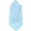 Ti TIN Confezione Asciugamano Bimbo con Cappuccio + Bavaglino Punto Croce | 100% Cotone con Tocco Molto Morbido, Colore Azzurro, 100x100 cm