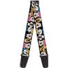 Buckle-Down Tracolla per chitarra, motivo: personaggi Disney, colore nero, larghezza 5,1 cm, lunghezza 73,7-137,2 cm