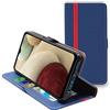 ebestStar - Cover per Samsung Galaxy A12 SM-A125F, Custodia Libro Protezione Portafoglio, Pelle PU Porta Carte, Blu scuro/Rosso