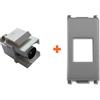 LINK Keystone presa TV diretta IEC maschio compatibile Vimar Plana silver