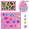 SUNSK Stampi in Silicone Fondente Torta Stampi del Fiore Foglie Stampo Farfalle DIY Strumento di Decorazione di Cottura Cioccolato Caramelle Dolci Stampi 3 Pezzi