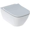 GEBERIT - SMYLE SQUARE VASO SOSPESO RIMFREE A CACCIATA CON FISSAGGIO NASCOSTO E SEDILE WC SOFT-CLOSE BIANCO 500.683.01.1