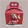 LUCGEL 20 Pz Scatola per Confezione Regalo Porta Piccolo Panettone Alto da 100gr in Cartoncino Rosso grafica Babbo Natale 100x100H100mm
