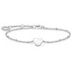 Thomas Sabo Bracciale cuore con pallina oro rosa, argento sterling 925, lunghezza 16-19 cm