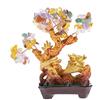 lachineuse - Albero Drago 5 elementi - Albero Feng Shui 19 cm - Decorazione asiatica Drago Giapponese - Albero di Fortuna con Drago Dorato - Decorazione asiatica Pietre Preziose - Oggetto Giappone Zen