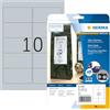 HERMA Special - Permanent selbstklebende, glänzende Etiketten aus Polyesterfolie - Silber - 96 x 50.8 mm 250 Etikett(en) (25 Bogen x 10)