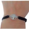 Generic ⊹⊱ ☆ ★ BRACCIALE IN COTONE CON PERLE D'ARGENTO MACRAME NERO ★ ☆ ⊰⊹ braccialetto etno unico, unisex, regolabile, vegano
