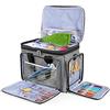 Luxja borsa per maglieria e filati, organizer con coperchio, Grigio