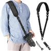 KTUEOV Tracolla Macchina Fotografica, Sgancio Rapido Regolabile Reflex Nylon con Corda di Sicurezza e Vite, Cinghia Fotocamera per DSLR SLR, Fino a 10 kg (Nero)