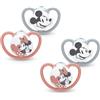 NUK Ciuccio Space Disney Mickey 18-36 mesi, 4 pezzi in grigio/rosso
