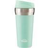 Premier Housewares - Tazza termica da viaggio, 380 ml, PP-polipropilene, thermos da viaggio, in silicone e acciaio inox, turchese, 8 x 8 x 19 cm
