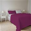 Italian Bed Linen Natural Color Completo Letto Cotone, made in italy, Matrimoniale, Fucsia/grigio Chiaro