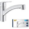 GROHE QUICKFIX Start Miscelatore Monocomando per Lavello, Cromo, Doccetta estraibile, Strumento di Installazione Incluso 30531001