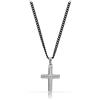 Made by Nami Collana Da Uomo 60 cm In Acciaio Inox con Pendenti - Collana Fresca a Maglie Fatte a Mano - Regalo Di Compleanno Per Lui (Croce d'argento Nero)