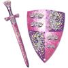 Liontouch - Spada e Scudo Principessa di Cristallo per Bambine - età 3-8 Anni | Set Medievale in Gommapiuma per Giochi di Ruolo Leonessa Rosa/Argento | Accessori da Battaglia Sicuri per Costumi Reali