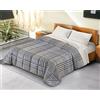BANZAII TEXTILE INNOVATOR ONLINE Banzaii Trapunta Matrimoniale 260x260 cm Invernale in Ecopiuma da 380 gr/mq calda e morbida - Piumone Invernale Anallergico e Traspirante - Prodotto in Italia - Scozzese Grigio
