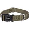 Hyhug Tinta unita Classico regolare Collo pesante per cani di taglia media di taglia piccola, regolazione del design unica. Scivolo in triglide (fibbia). (Grande L, Verde Militare)