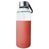 Nerthus Botella Cristal Coral Bottiglia di Vetro da 400 ml Corallo, Borosilicato e Silicone