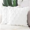 Madizz 2 Pezzi Federe in Lana Corta Velluto Copricuscini Morbido Decorativo Fodere per Cuscino Lusso Stile per Divano Camera da Letto Bianca Quadrate 60x60 cm