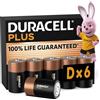 DURACELL Batterie Plus D (pacco da 6) - Pile Alcaline 1.5V - Fino al 100% di extra durata - Affidabilità per i dispositivi a uso quotidiano - 0% plastica - 10 anni di conservazione- LR20 MN1300