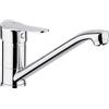 Cornat Veduta VED52 - Lavello a leva singola, corpo in ottone cromato a 360°, rubinetto da cucina, colore: Argento