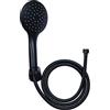 Cornat TecBE3301 - Set doccia Noir Black Edition, doccetta 125 mm, 3 tipi di getto: getto normale e spruzzo, anticalcare e risparmio idrico, tubo doccia da 150 cm, set per doccia e vasca da bagno