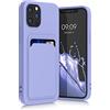 kwmobile Custodia Compatibile con Apple iPhone 12 / iPhone 12 Pro Cover - Back Case Cellulare con Slot Porta Carte - Morbida in Silicone TPU lavanda