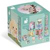 Janod - Animali Quadrati Piramidali - Gioco per L'Apprendimento e Prima Infanzia - Giocattolo di Impilamento e Incastro - Apprendimento di Numeri e Dimensioni - A Partire da 1 Anno, J02652