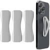 kwmobile Supporto Dita Cellulare - Set 3x Fasce Elastiche Sostegno Antiscivolo Antiurto Telefonino Supporto Universale - Finger Holder Phone argento