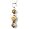 ThurColas Collana da donna in acciaio inox con pendente in pietre naturali dallo stile raffinato e senza tempo (Marrón claro)