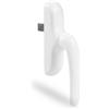 Amig - Maniglia per Finestre Oscillanti con Base in Alluminio e Copertura in PVC | Colore Bianco con Avvitamento Nascosto | 180 x 35 mm | Altezza 64 mm | Senza Quadrato