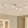 Bojim Faretti LED da Soffitto Orientabili, Plafoniera con 6 Faretti, Lampadario LED per Cucina, Soggiorno, Lampada da Soffitto, Include 6 Lampadine GU10 LED (6W, 550lm, 2700K Bianco Caldo)