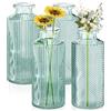 ReWu - Set di 4 vasi decorativi in vetro a forma di bottiglia, colore verde salvia