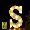 Honphier® - Lettere dell'alfabeto luminose con luci a LED, decorative, a batteria, per ricevimenti, feste, matrimoni, casa o bar (S)