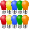 MZYOYO Confezione da 10 lampadine colorate E27, E27, a LED colorate, per esterni, 1 W, per feste, catena luminosa, decorazione di Natale, Halloween, rosso, verde, blu, arancione, giallo, AC230 V