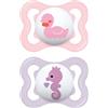 MAM Chupete con Escudo Ventilado, 2-6 Meses, con Tetina Simétrica, Plana y Flexible de Silicona Skin Soft Silicone de Fácil Aceptación, con Caja Autoesterilizadora, Air, Rosa Brillante, Pack de 2uds
