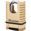 MASTER LOCK Lucchetto in ottone massiccio [archetto chiuso][lucchetto a combinazione] M1177EURD - antiruggine, ultraresistente e impermeabile