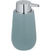 DISPENSER PORTASAPONE LIQUIDO SFERICO CERAMICA RIGATA BLU ARREDO BAGNO