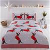 Rapport Home Just Contempo - Set copripiumino matrimoniale con bassotto e neve, 3 pezzi, colore: rosso