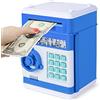 Thedttoy Cassaforte per Bambino, elettrico Salvadanaio con password, Mini cassaforte per banconote Moneta Regali per Natale e compleanno, grande Salvadanaio elettronico per bambini 3 ai 12 Anni (Blu)