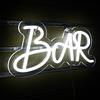 Wanxing BAR Insegne al neon Luci al neon bianche Luci al neon per insegne a barre per la decorazione della parete del soggiorno Pub Natale, regali di compleanno (bianco)