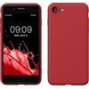 kwmobile Custodia Compatibile con Apple iPhone SE (2022) / iPhone SE (2020) / iPhone 8 / iPhone 7 Cover - Back Case per Smartphone in Silicone TPU - Protezione Gommata - rosso classico