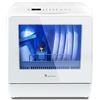 singlehomie Mini lavastoviglie portatile, lavastoviglie da tavolo, 6 programmi, asciugatura automatica, 5 litri d'acqua necessari, a libera installazione per ufficio,campeggio,camper
