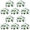 Nuptio 10 Pezzi Fiori Artificiali, Rose Plastica a 15 Teste con Base, Adatte per Centrotavola Matrimonio del Nostro Negozio Fioriera per Decorazioni per la Casa di San Valentino (Bianco)