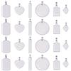BENECREAT 30PCS in Acciaio Inox Bianco Timbratura Tag Pendenti con ciondoli a Forma Mista per la Realizzazione di Orecchini a Forma di Braccialetto