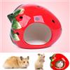 bangminda Casa per Criceti in Ceramica Casetta a Forma di Fragola per Piccoli Animali Grotta Piccoli Animali Decorazione per Criceti Nani Gerbilli Orsetti di Seta Dorata